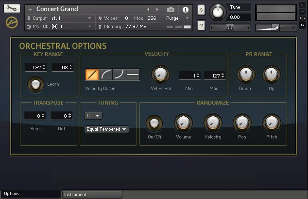 concert grand options
