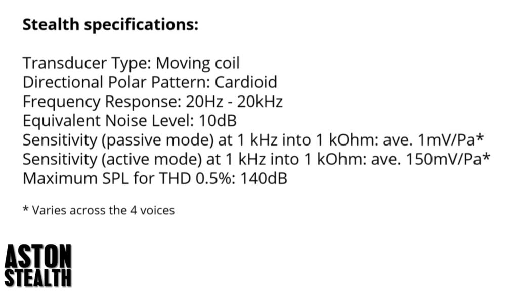 Aston stealth SPECS