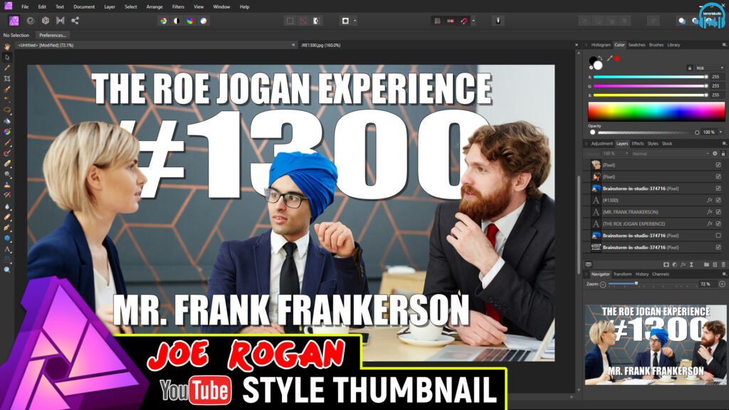How to Create a 'Joe Rogan' Style YouTube Video Thumbnail in Affinity ...